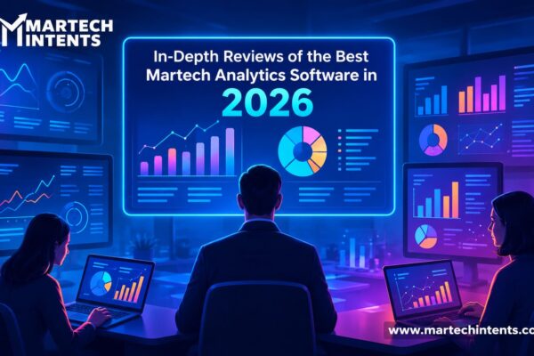 Martech Analytics software dashboard showing marketing performance and data insights