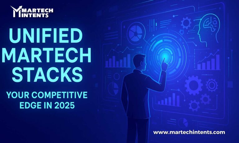 MarTech Stacks connecting CRM, automation, analytics, and AI