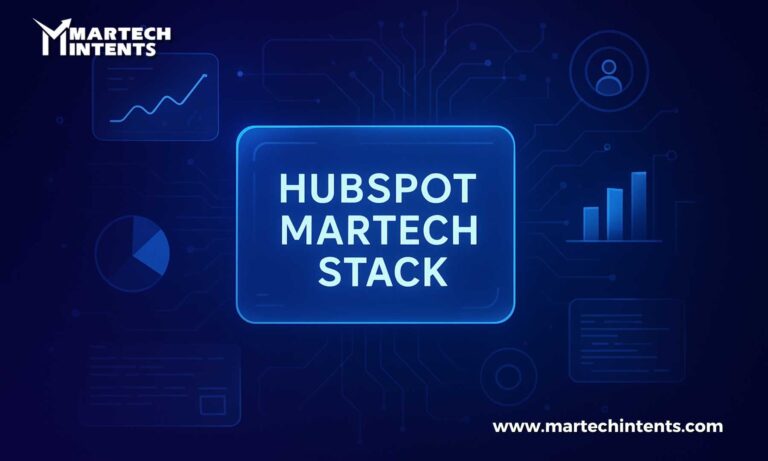 Martech Stack connecting marketing tools, customer data, automation, and analytics