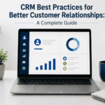 Business professionals using a CRM dashboard to improve customer relationships, personalize customer engagement, and optimize sales and marketing performance.