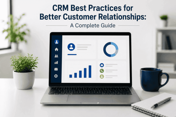 Business professionals using a CRM dashboard to improve customer relationships, personalize customer engagement, and optimize sales and marketing performance.