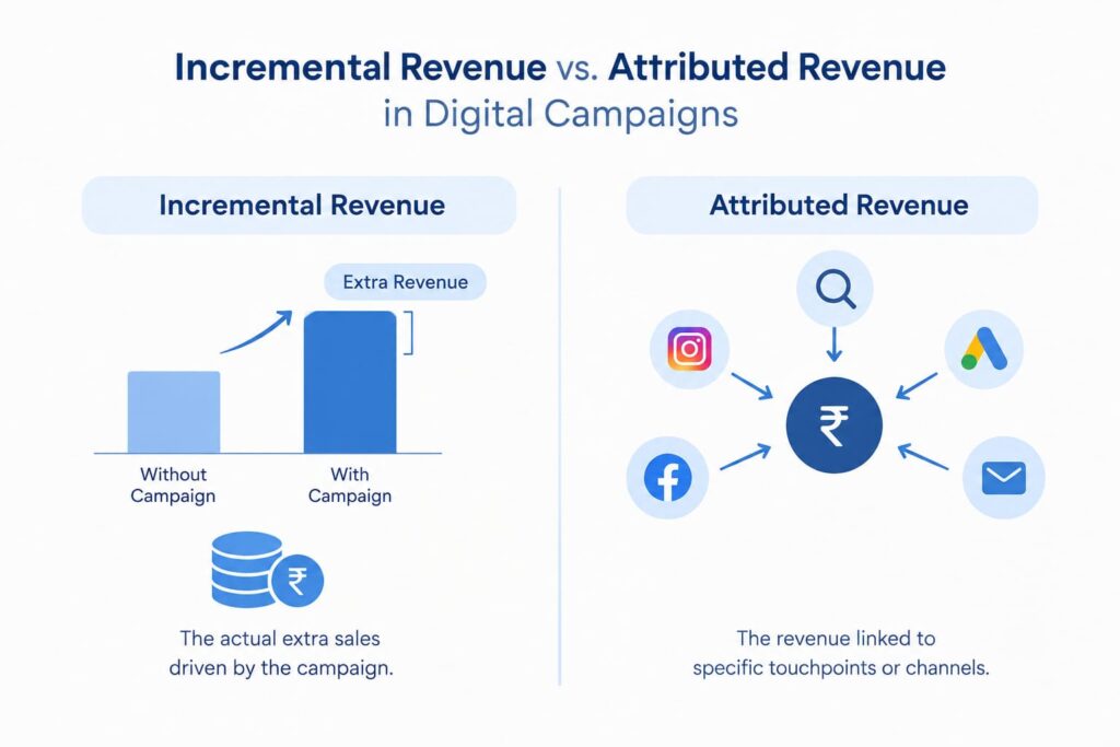 Incremental revenue vs. attributed revenue in digital marketing campaigns