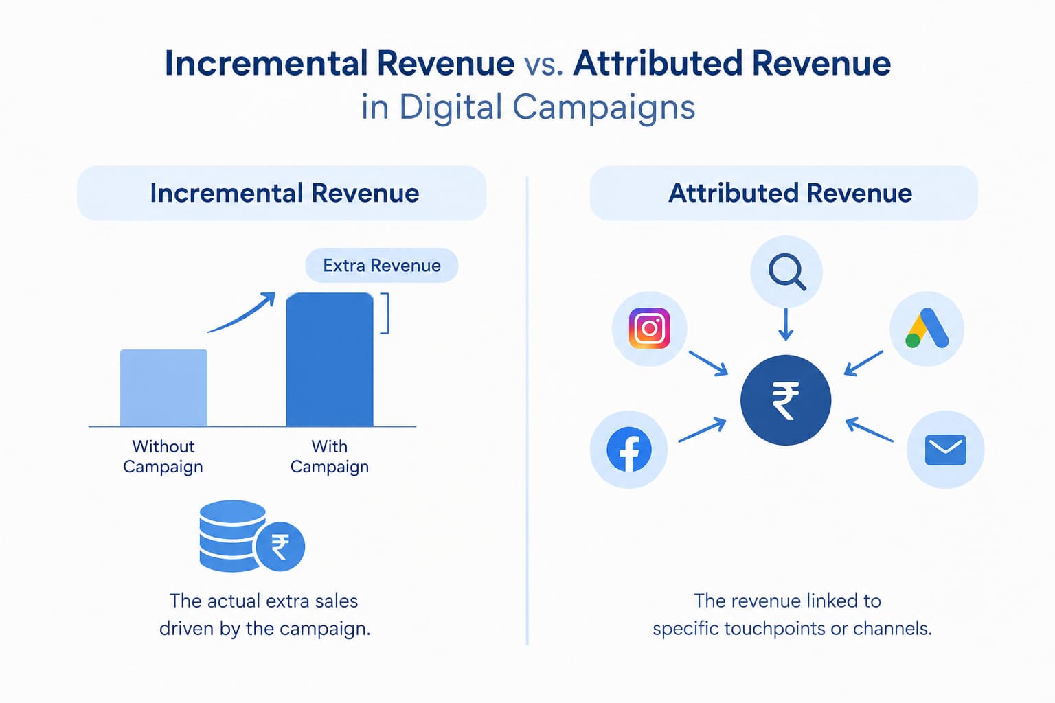 Incremental revenue vs. attributed revenue in digital marketing campaigns