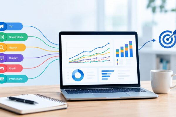 Marketing Mix Modeling analyzing marketing channels, campaign performance, and advertising ROI