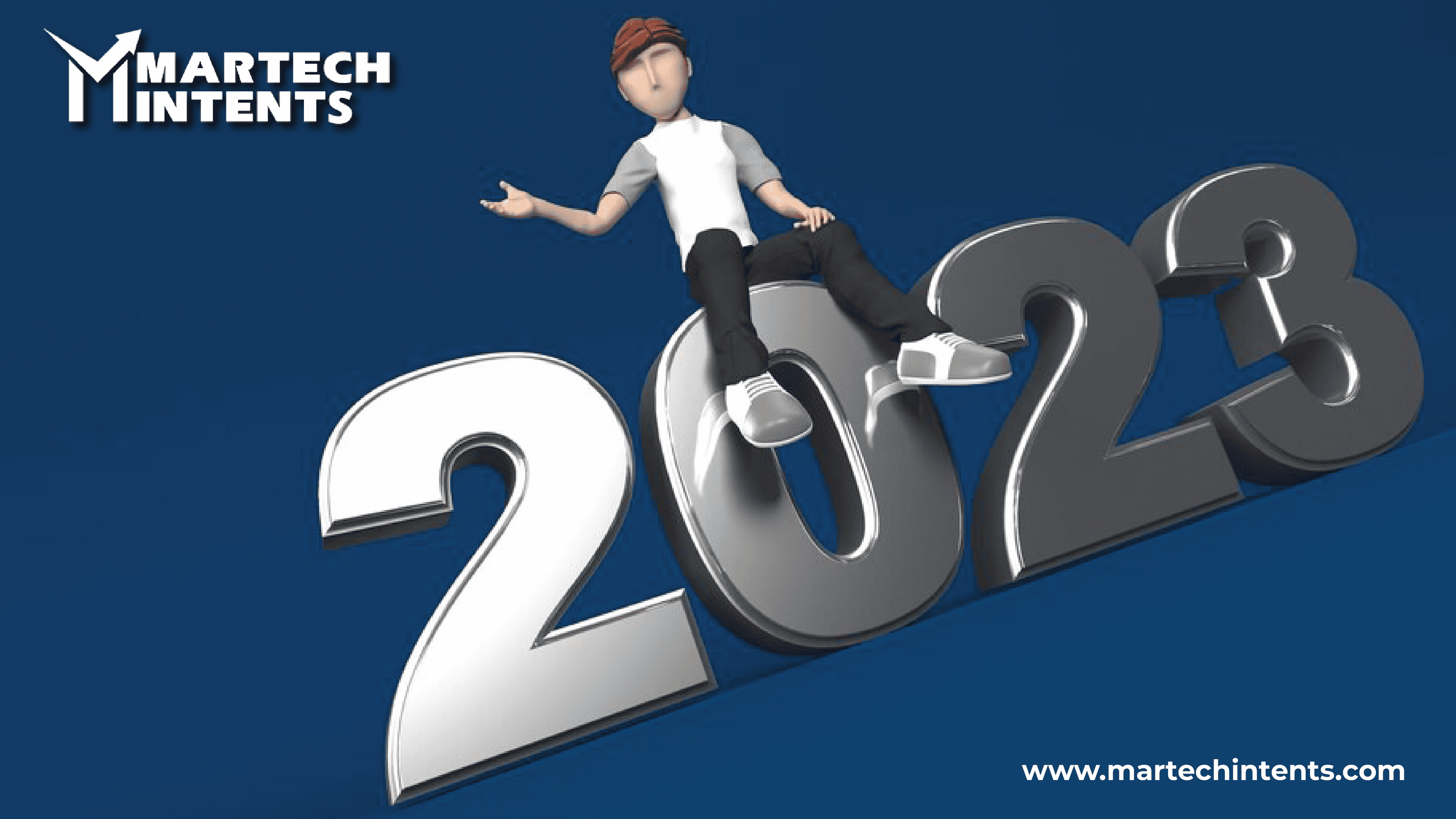 a person siting on 2023 and showing MarTech market